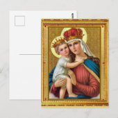 ヴィンテージマドンナと子供のクリスマスポストカード ポストカード (正面/裏面)