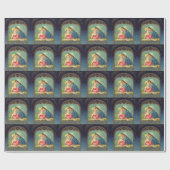 ヴィンテージマドンナと子供のクリスマスラッピング紙 ラッピングペーパー (フラット)