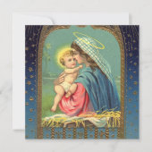ヴィンテージマドンナと子供のクリスマス シーズンカード (正面)