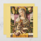 ヴィンテージマドンナと子供の宗教クリスマスカード サンキューカード (正面/裏面)
