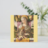 ヴィンテージマドンナと子供の宗教クリスマスカード サンキューカード (スタンド正面)