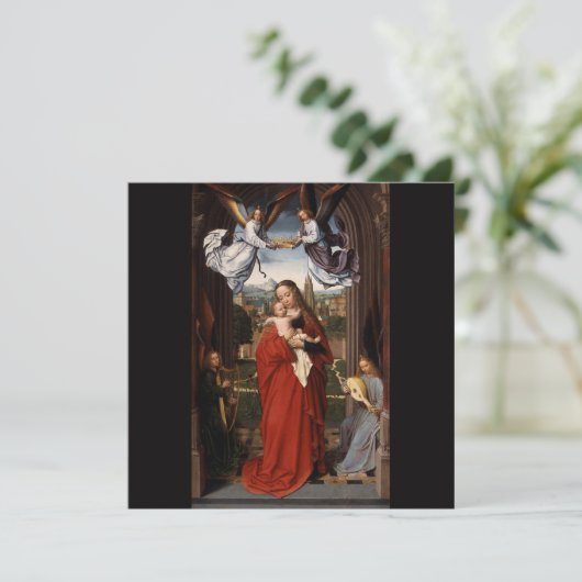 ヴィンテージマドンナと子供の宗教クリスマスカード サンキューカード (スタンド正面)