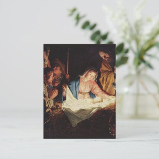 ヴィンテージマドンナと子供の宗教的なクリスマス シーズンポストカード (スタンド正面)