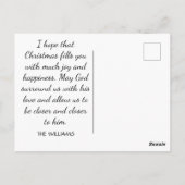 ヴィンテージマドンナと子供の宗教的なクリスマス ポストカード (裏面)