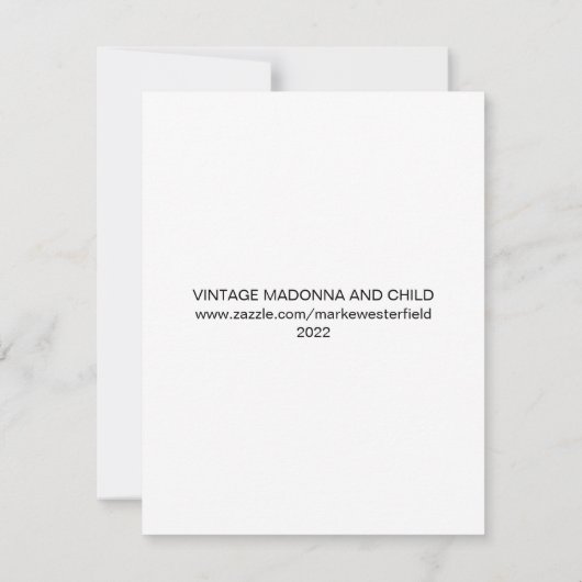 ヴィンテージマドンナ及び子供用クリスマスカード ノートカード (裏面)