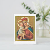 ヴィンテージマドンナ及び子供用クリスマスカード ポストカード (スタンド正面)