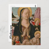 ヴィンテージマドンナ&チャイルドエンジェルスクリスマスホリデー ポストカード (正面/裏面)