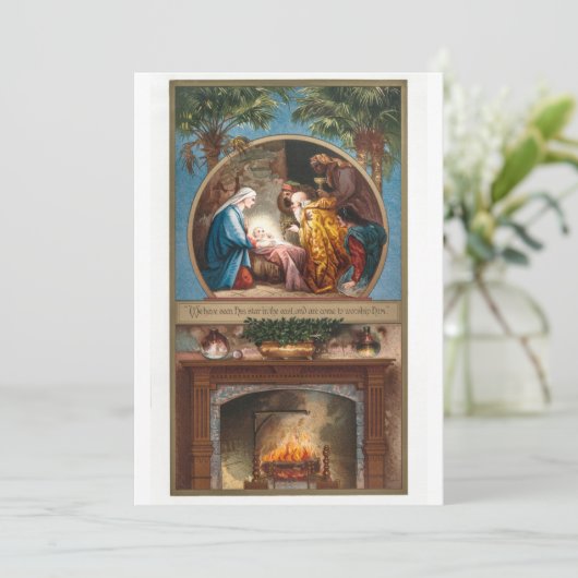 ヴィンテージマドンナ&チャイルド宗教レトロクリスマス シーズンカード (スタンド正面)