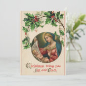 ヴィンテージマドンナ&チャイルド宗教レトロクリスマス シーズンカード (スタンド正面)
