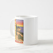 ヴィンテージマニスティミシガンサンセット コーヒーマグカップ (正面左)