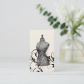 ヴィンテージマネキンシーメストレスファッション裁縫 名刺 (スタンド正面)