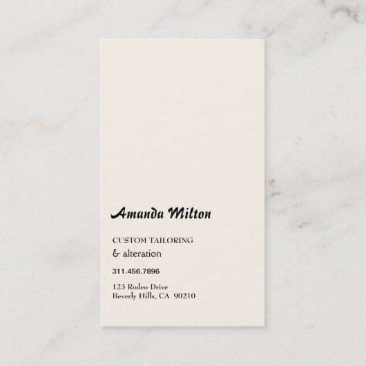 ヴィンテージマネキンシーメストレスファッション裁縫 名刺 (裏面)