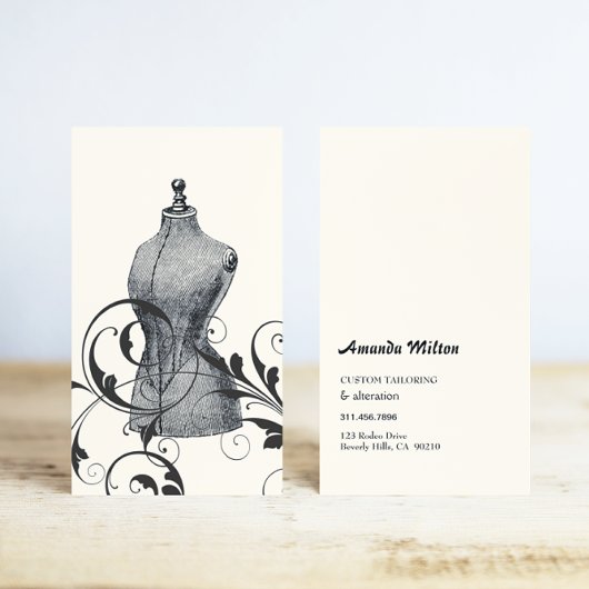ヴィンテージマネキンシーメストレスファッション裁縫 名刺