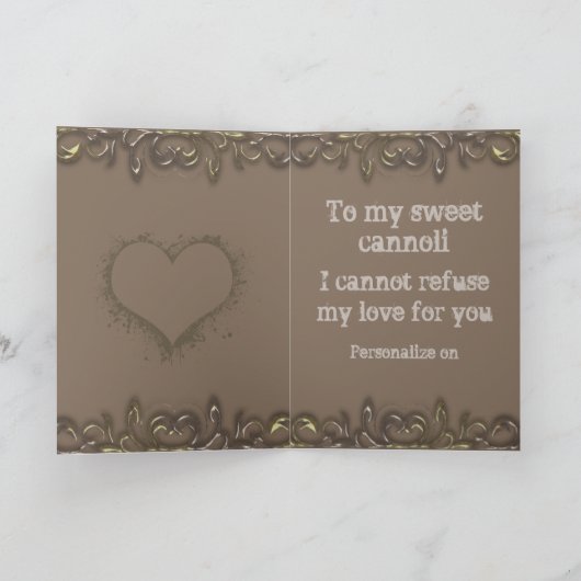 ヴィンテージマフィアの男性のロマンチックおもしろいな恋 カード (内部)