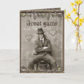 ヴィンテージマフィアの男性のロマンチックおもしろいな恋 カード (黄色い花)