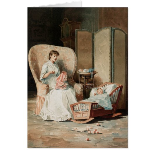 ヴィンテージママがベビーの母のデイカードに座る (正面)