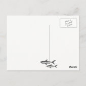 ヴィンテージママとベビーサメ海ビーチありがとう ポストカード (裏面)