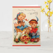 ヴィンテージママの日のグリーティングカード カード (黄色い花)