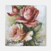 ヴィンテージママの誕生日マグネットとバラ マグネット (正面)