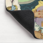 ヴィンテージママサービングブレックファーストインベッドバイファミリー マウスパッド (コーナー)