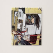 ヴィンテージマムインザキッチン料理アイースターハム ジグソーパズル (縦)