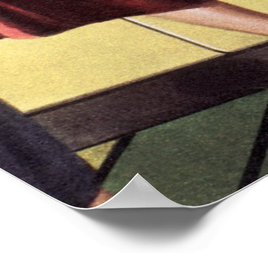 ヴィンテージマムインザキッチン料理アイースターハム ポスター (角)