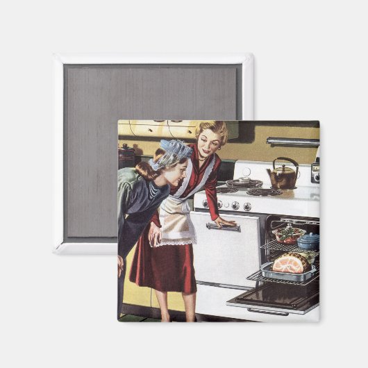 ヴィンテージマムインザキッチン料理アイースターハム マグネット (正面/裏面)