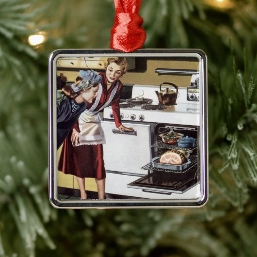 ヴィンテージマムインザキッチン料理アイースターハム メタルオーナメント (ツリー)