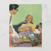 ヴィンテージマムサーブドブレックファーストインベッドバイファミリー ポストカード (正面)