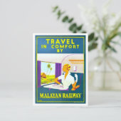 ヴィンテージマラヤン鉄道旅行ポスター ポストカード (スタンド正面)