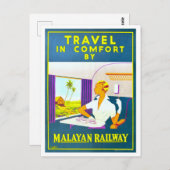 ヴィンテージマラヤン鉄道旅行ポスター ポストカード (正面/裏面)