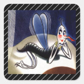 ヴィンテージマラリア蚊 スクエアシール (正面)