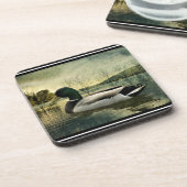 ヴィンテージマラードアヒル風化葉書飲料C コースター (左側)