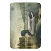 ヴィンテージマラードアヒル風化葉書 バスマット (正面縦)