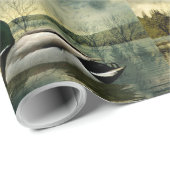 ヴィンテージマラードアヒル風化葉書 ラッピングペーパー (ロールコーナー)