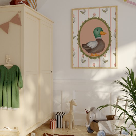 ヴィンテージマラードダック子供部屋ウォールアート ポスター