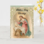 ヴィンテージマリアとベビーイエズス挨拶カード カード (黄色い花)