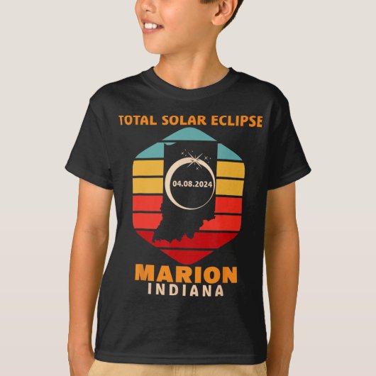ヴィンテージマリオンインディアナ太陽のトータルEclipse 2024 Tシャツ (正面)