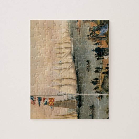 ヴィンテージマリタイムニューヨークヨットクラブレガッタ ジグソーパズル (縦)