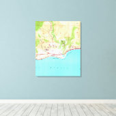 ヴィンテージマリブ・カリフォルニアの地図(1950) キャンバスプリント (インサイチュ (ウッドフロア))