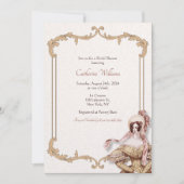 ヴィンテージマリーアントワネットビクトリアンブライダルシャワー 招待状 (正面)