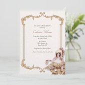 ヴィンテージマリーアントワネットビクトリアンブライダルシャワー 招待状 (スタンド正面)