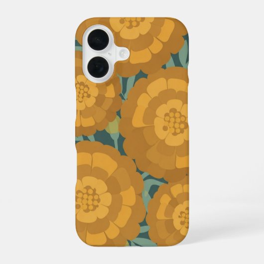 ヴィンテージマリーゴールドの集まり iPhone 16ケース (裏面)