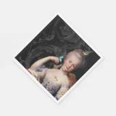 ヴィンテージマリー・アントワネット、黒、ロックと鍵 スタンダードランチョンナプキン (角)