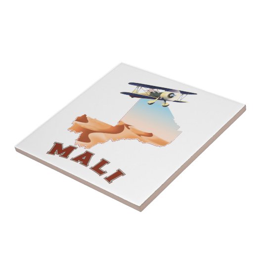 ヴィンテージマリ地図の旅行ポスター タイル (側面)