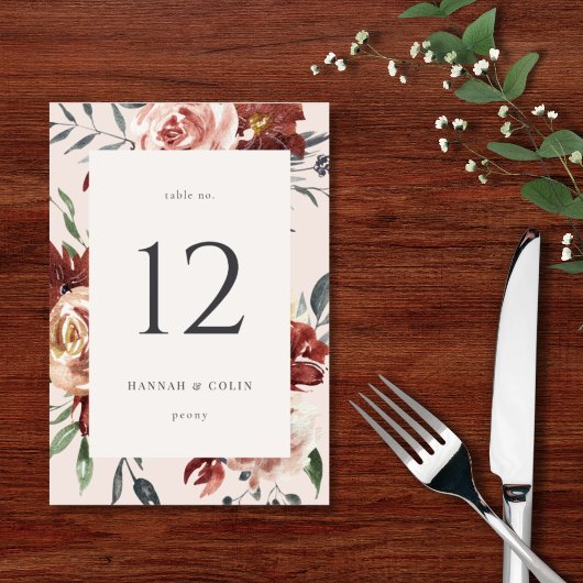 ヴィンテージマルサラ赤面プーターフローラ テーブルナンバー