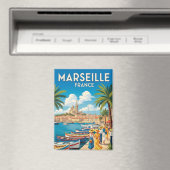 ヴィンテージマルセイユフランス旅行 マグネット (インサイチュ (食洗機))