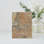 ヴィンテージマルセイユ・フランスの地図（1914年） ポストカード (スタンド正面)