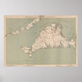 ヴィンテージマルタのブドウ園の地図(1891年) ポスター (正面)