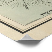 ヴィンテージマルタのブドウ園の地図（1913年） ポスター (角)